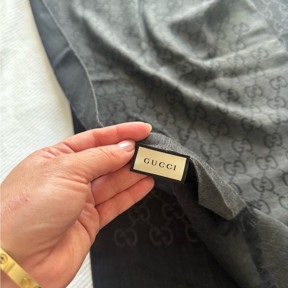 Gucci Gray Monogram Scarf